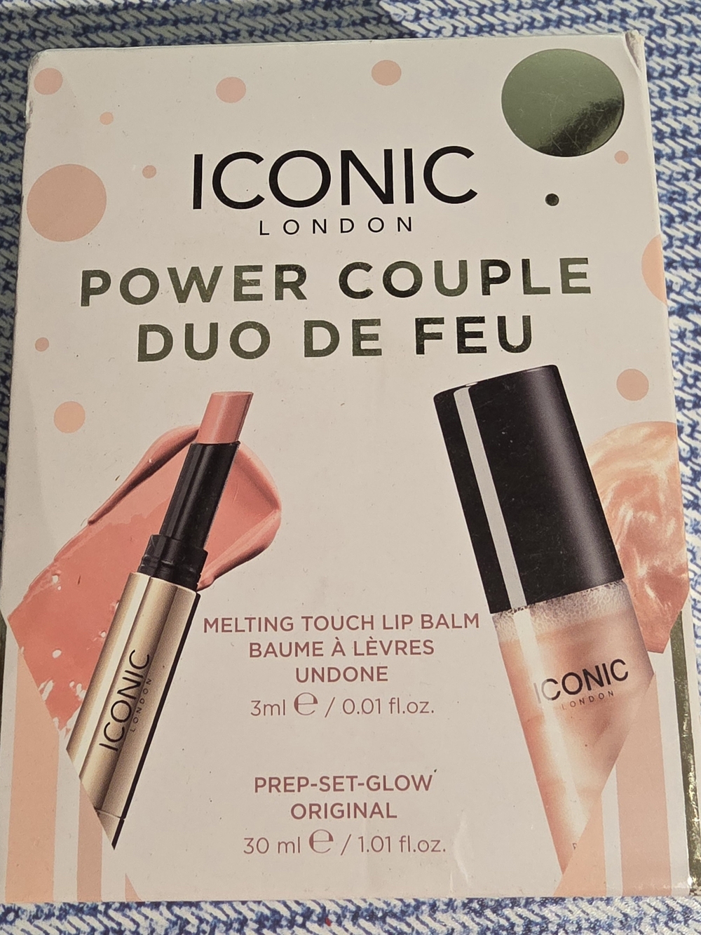 ICONIC London Power Couple Lip Balm & Glow Duo — Peach/Gold